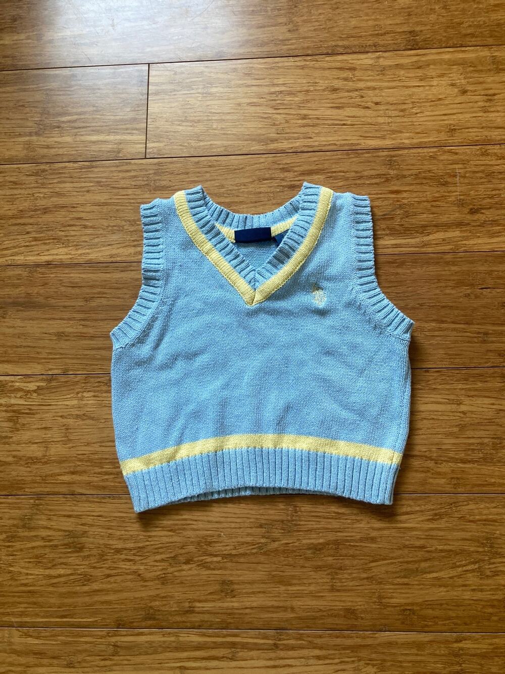 U.S. Polo Assn. Light Blue Boys Sweater Vest, Size 6-9M